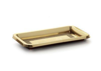 RECTANGULAR MINI MEDORO 13.5CM X 8.5 CM (5.31 IN X 3.35 IN) – Gold Pet+Pet – Each case contain800 PCS