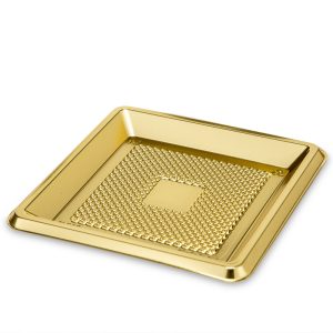 Square Medorino 9,5X9,5 cm(3.74"x3.74") int 7x7 cm(2.75"x2.75") - Gold Pet+Pet - Each case contain 600 pieces