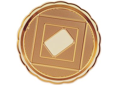 MEDORO TRAY N.T Ø 22cm (8.66 inches) – Gold – Each case contain 125 PCS