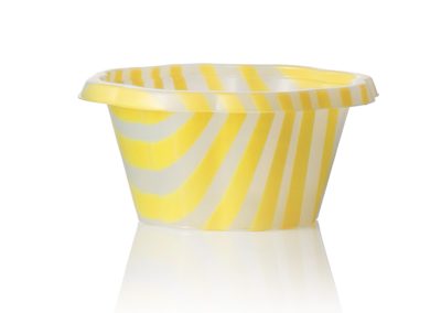 STRIPED JOY CUP 80 cc (2.70 fl. oz.) – White and Yellow Stripes – Each case contain 1200 pieces