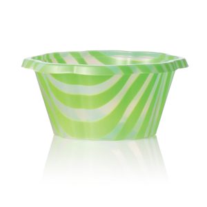 STRIPED JOY CUP 130 cc (4.4 fl oz.) - White and Green Stripes - Each case contain 1200 pieces