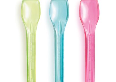 ASSORTED TRANSPARENT COLORED ICE CREAM SPOONS – Each Case Contain 10 Kg. Of Spoons (ca. 7000 pcs)