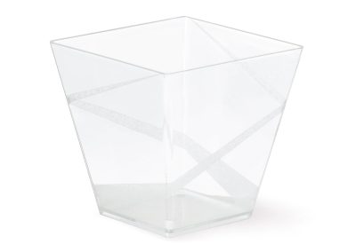 DECO’ SQUARE CUP 200 CC – Transparent – Each case contain 400 pieces